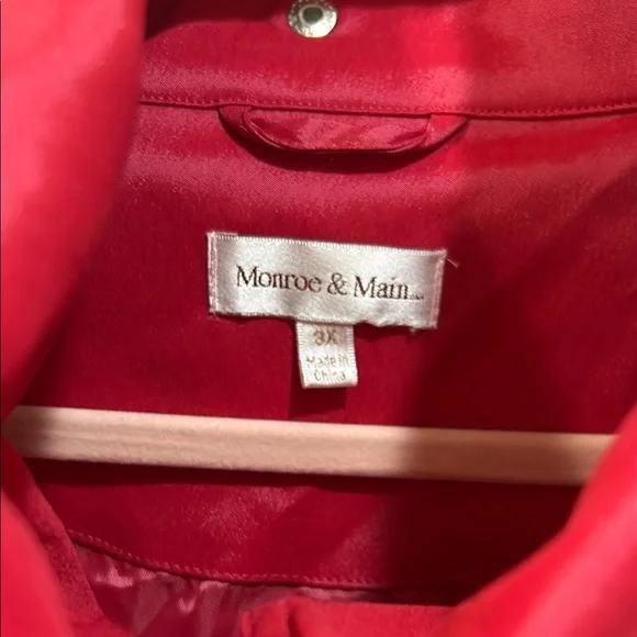 Red Trench Coat with Belt - Picture 2 of 5